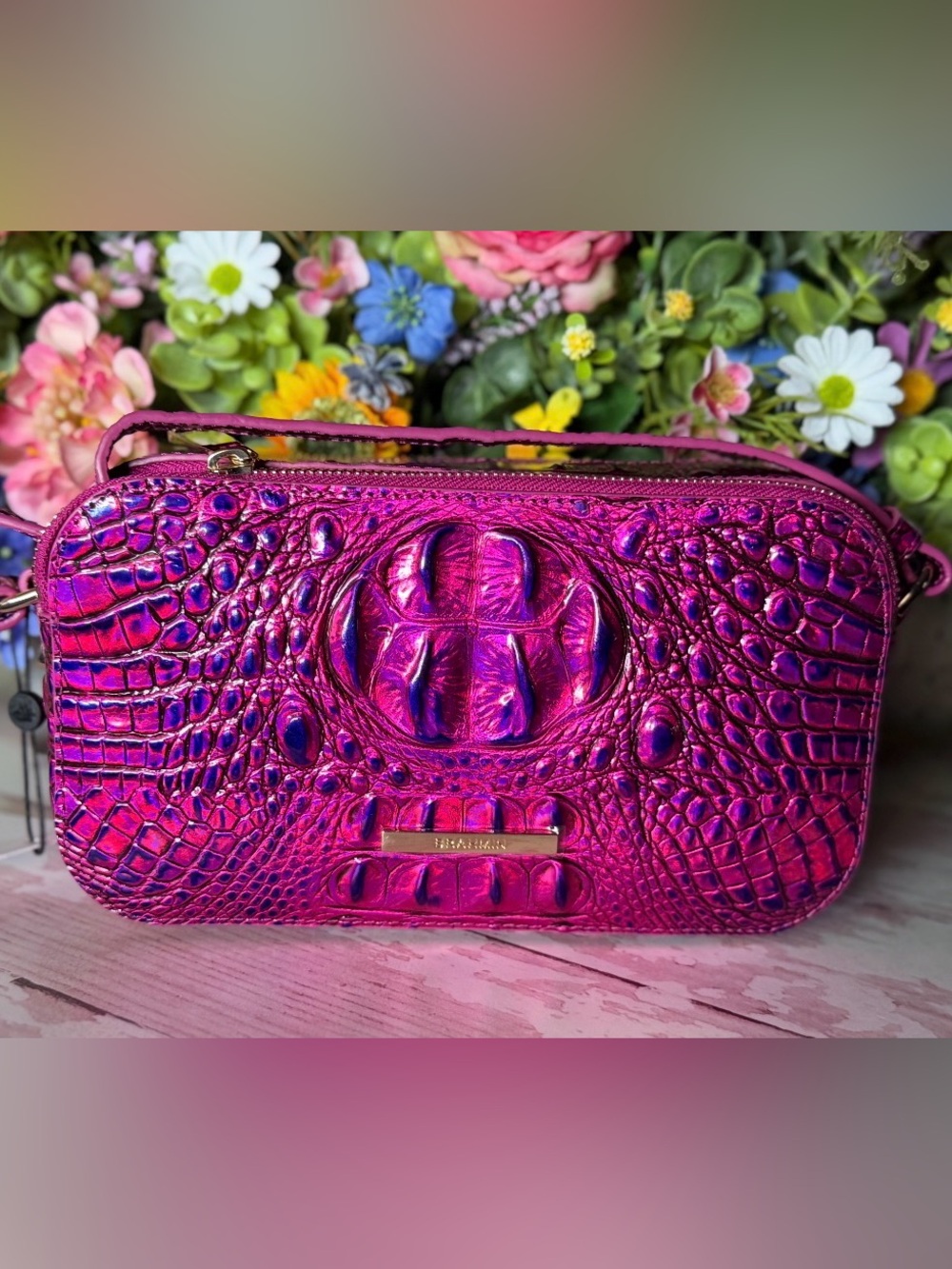 NWT BRAHMIN Danica CROSSBODY Voltage Violet ~Brahmin Exclusive Purple FIRM